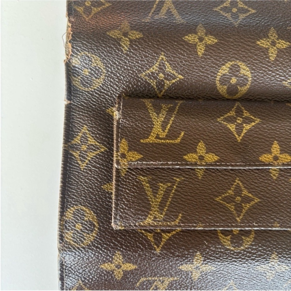 Louis Vuitton Trifold Wallet Vintage 1970s Monogram French Company Checkbook - Picture 15 of 15